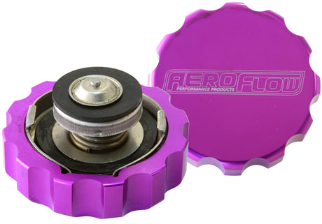 Billet Radiator Cap 32mm 1.1b Complete With Billet Cover AF64-5032PUR - Aeroflow