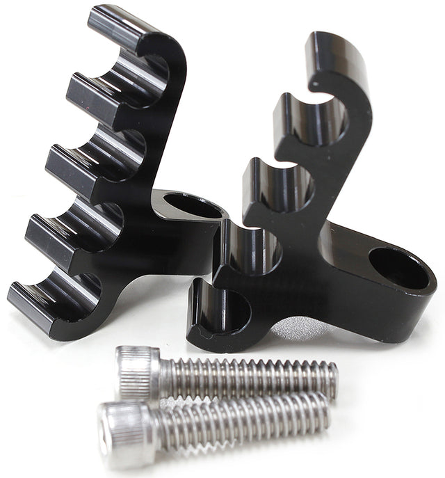 Black 4 Wire Lead Separator Bolt Into Valve Cover Pair AF64-9704BLK - Aeroflow