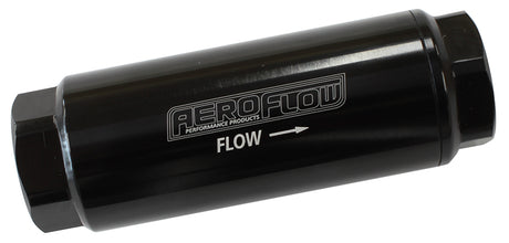 Pro Filter 40 Micron Black Female -8 ORB 1.25" x3.5" AF66-2042BLK-40 - Aeroflow