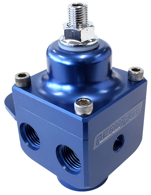4 Port Fuel Pressure Regulator Blue Carb 1600+ HP 4-12PSI AF66-2048 - Aeroflow