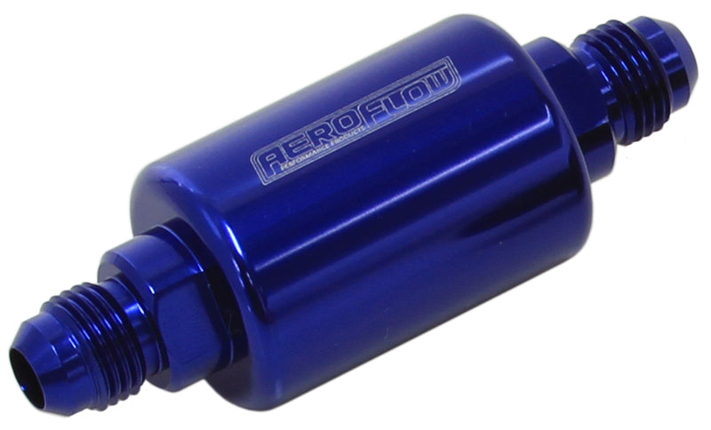 Filter 40 Micron Blue -6AN 1.25" x 3" Notes AF66-2052 - Aeroflow