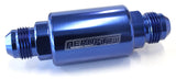 Filter 40 Micron Blue -8AN 1.25" x 3" Notes AF66-2053 - Aeroflow