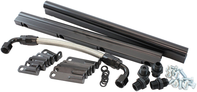 GM LS Fuel Rail Kit EFI Intake Manifold Cathedral Port LS1 LS2 AF6999-5000 - Aeroflow