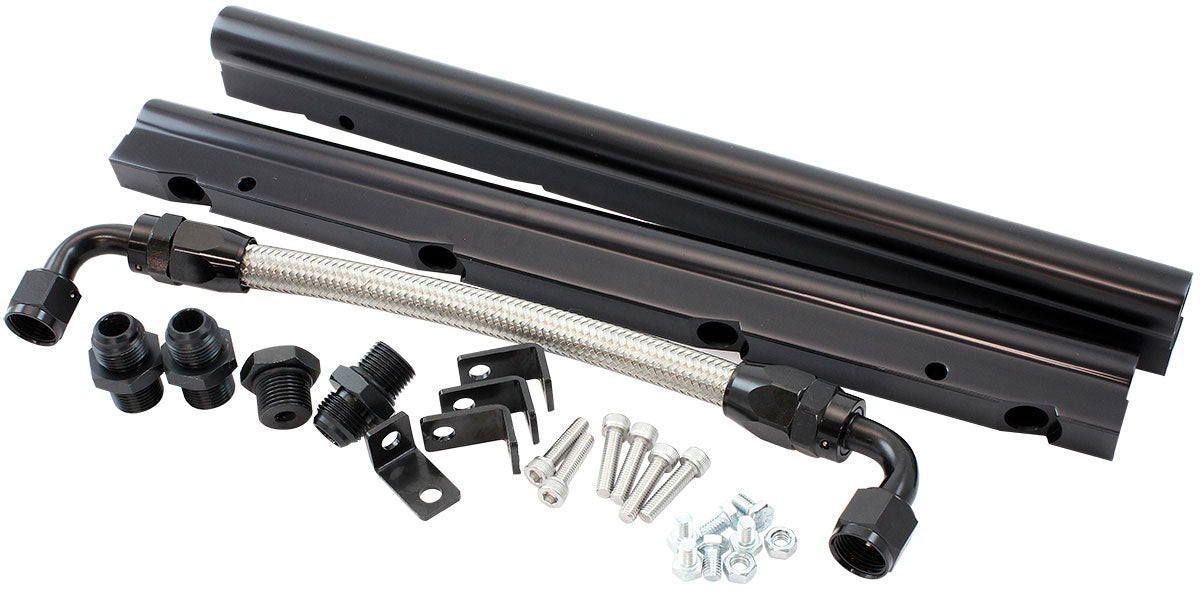 GM LS Fuel Rail Kit EFI Intake Manifold Cathedral Hi Rise LS1LS2 AF6999-5001 - Aeroflow