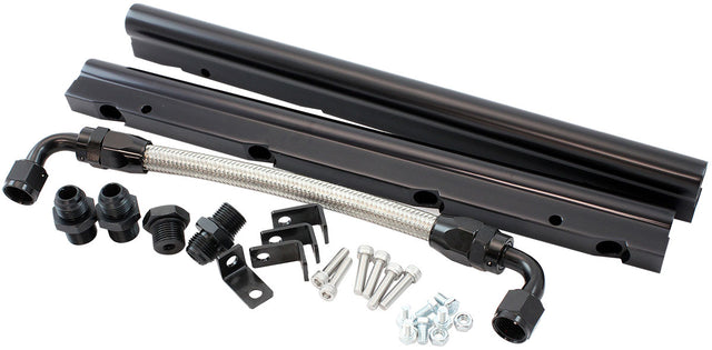 GM LS Fuel Rail Kit EFI Intake Manifold Cathedral Hi Rise LS1LS2 AF6999-5001 - Aeroflow