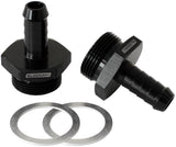 Holley Inlet Fitting 3/8" Barb Black 7/8" x 20 To 3/8" Barb AF700-01BLK - Aeroflow