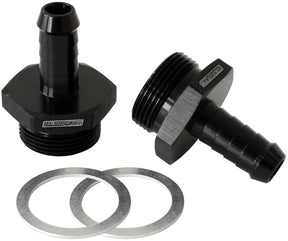 Holley Inlet Fitting 3/8" Barb Black 7/8" x 20 To 3/8" Barb AF700-01BLK - Aeroflow