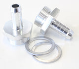 Holley Inlet Fitting 3/8" Barb Silver 7/8" x 20 To 3/8" Barb AF700-01S - Aeroflow
