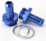 Holley Inlet Fitting 1/2" Barb Blue 7/8" x 20 To 3/8" Barb AF700-02 - Aeroflow