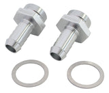 Holley Inlet Fitting 1/2" Barb Silver 7/8" x 20 To 3/8" Barb AF700-02S - Aeroflow