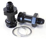 Holley Inlet Fitting -6AN Black 7/8" x 20 To -6AN Long AF700-06-LBLK - Aeroflow