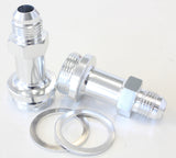 Holley Inlet Fitting -6AN Silver 7/8" x 20 To -6AN Long AF700-06-LS - Aeroflow
