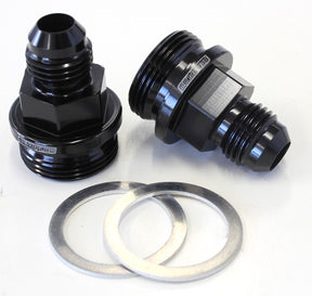 Holley Inlet Fitting -6AN Black 7/8" x 20 To -6AN Short AF700-06BLK - Aeroflow