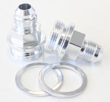 Holley Inlet Fitting -6AN Silver 7/8" x 20 To -6AN Short AF700-06S - Aeroflow