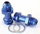 Holley Inlet Fitting -8AN Blue 7/8" x 20 To -8AN Long AF700-08 - Aeroflow
