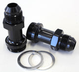 Holley Inlet Fitting -8AN Black 7/8" x 20 To -8AN Long AF700-08BLK - Aeroflow