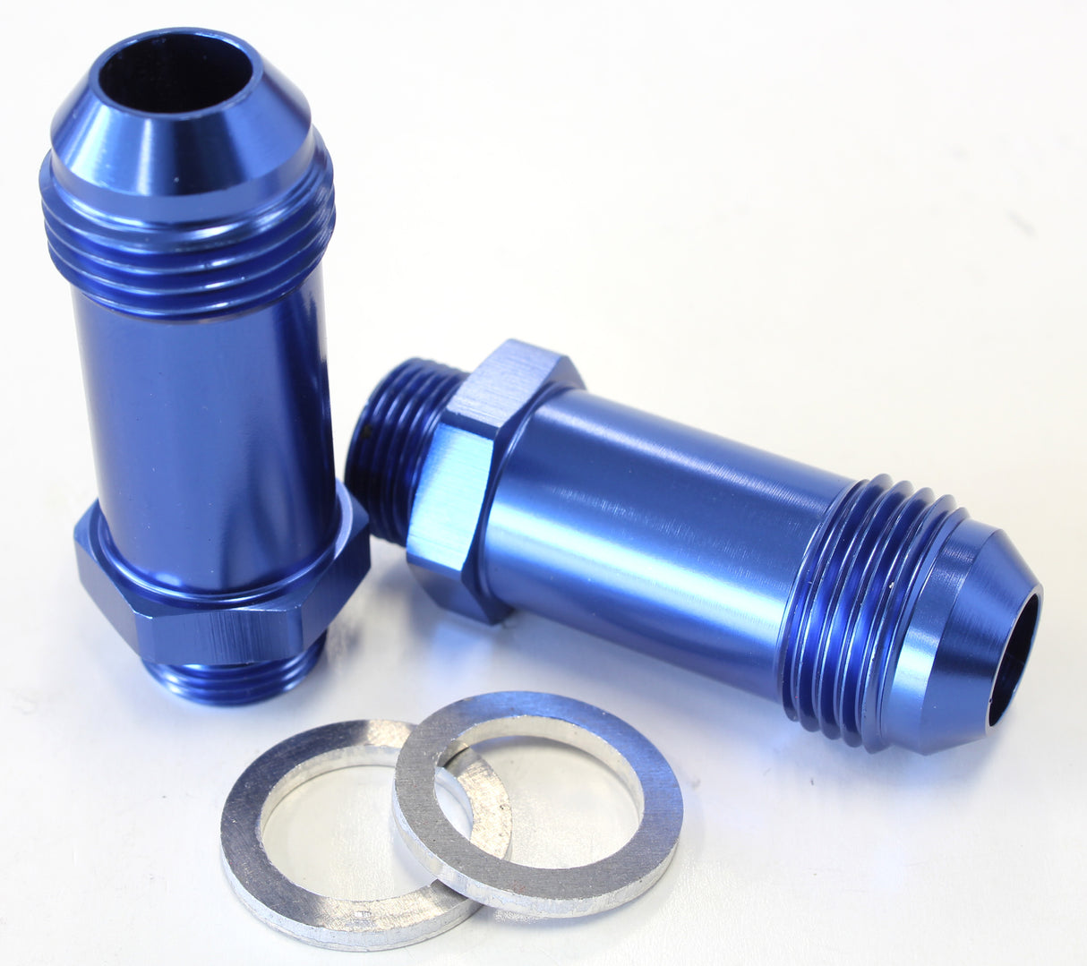 Bg / Demon Inlet Titting -8AN Blue 9/16" 45mm Long To -8AN AF701-08 - Aeroflow