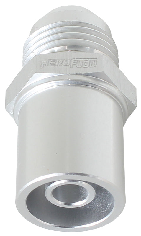 Press In Cover Breather Adapteto -8AN Silver BA To FG Front AF708-08FS - Aeroflow