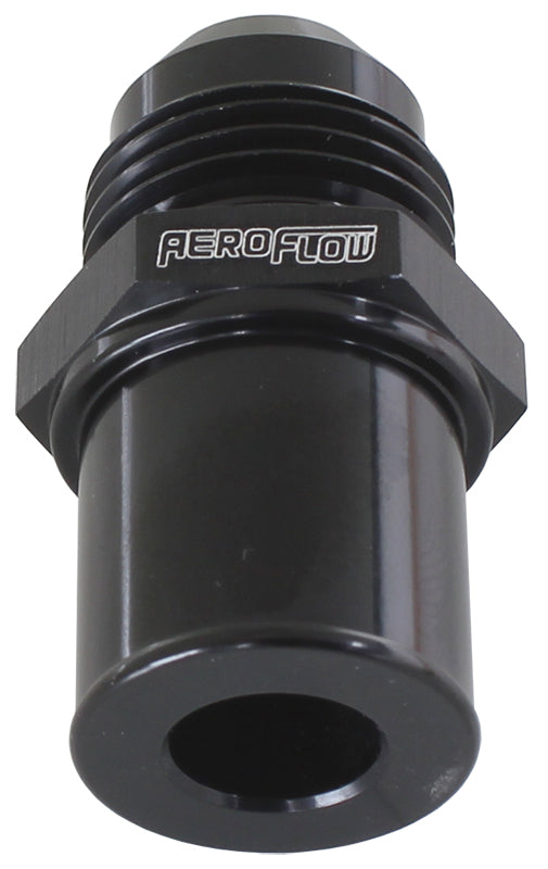 Press In Cover Breather Adapteto -8AN Black BA To FG Rear AF708-08RBLK - Aeroflow