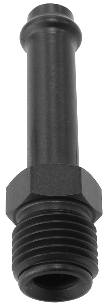 Holley / Stromberg Inlet FITTI1/2"-20 Thread To 5/16" Barb AF714-24BLK - Aeroflow