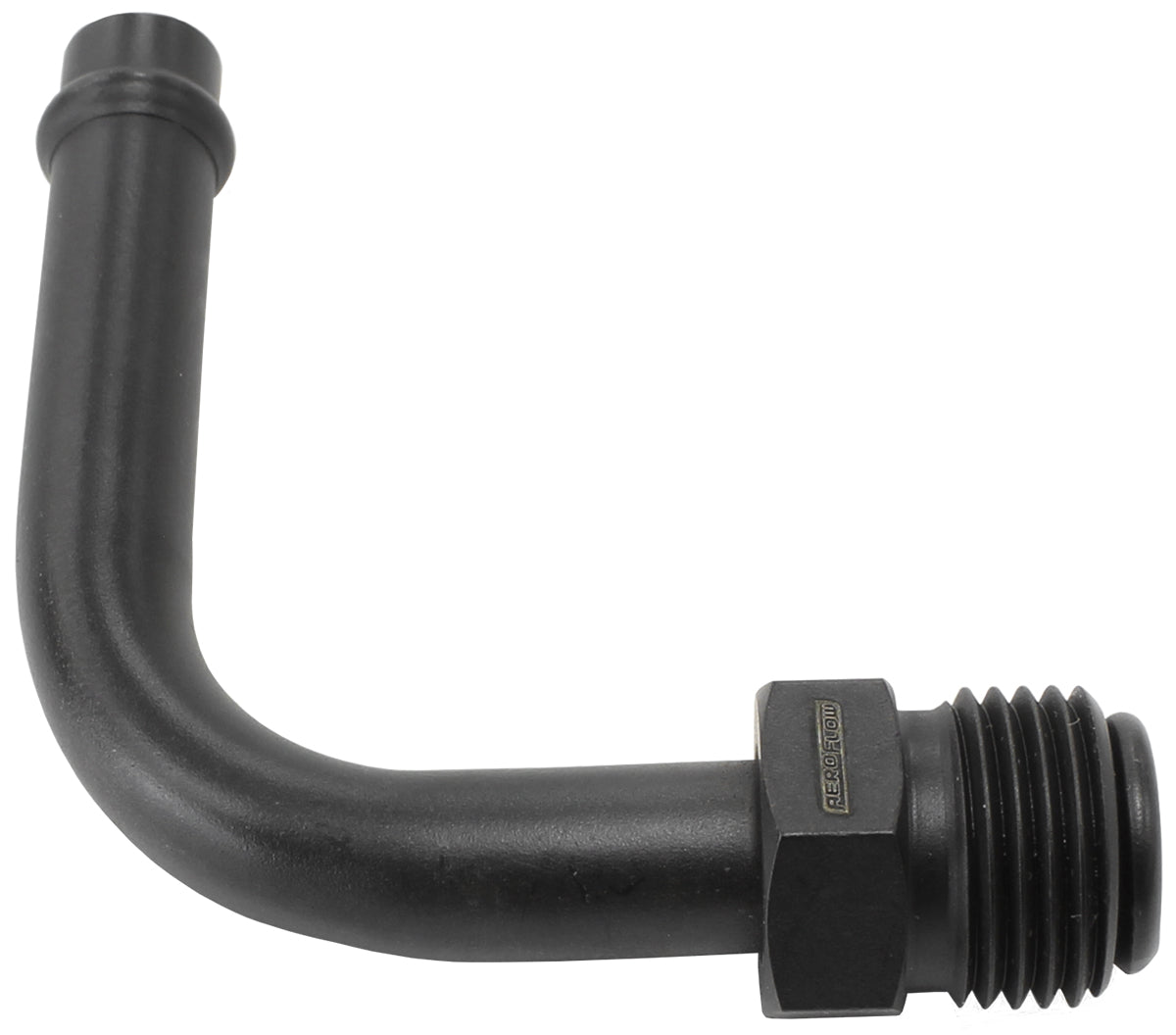 Holley Carb Inlet Fittings 5/8 Inverted To 3/8" Barb 90 Deg AF714-27BLK - Aeroflow