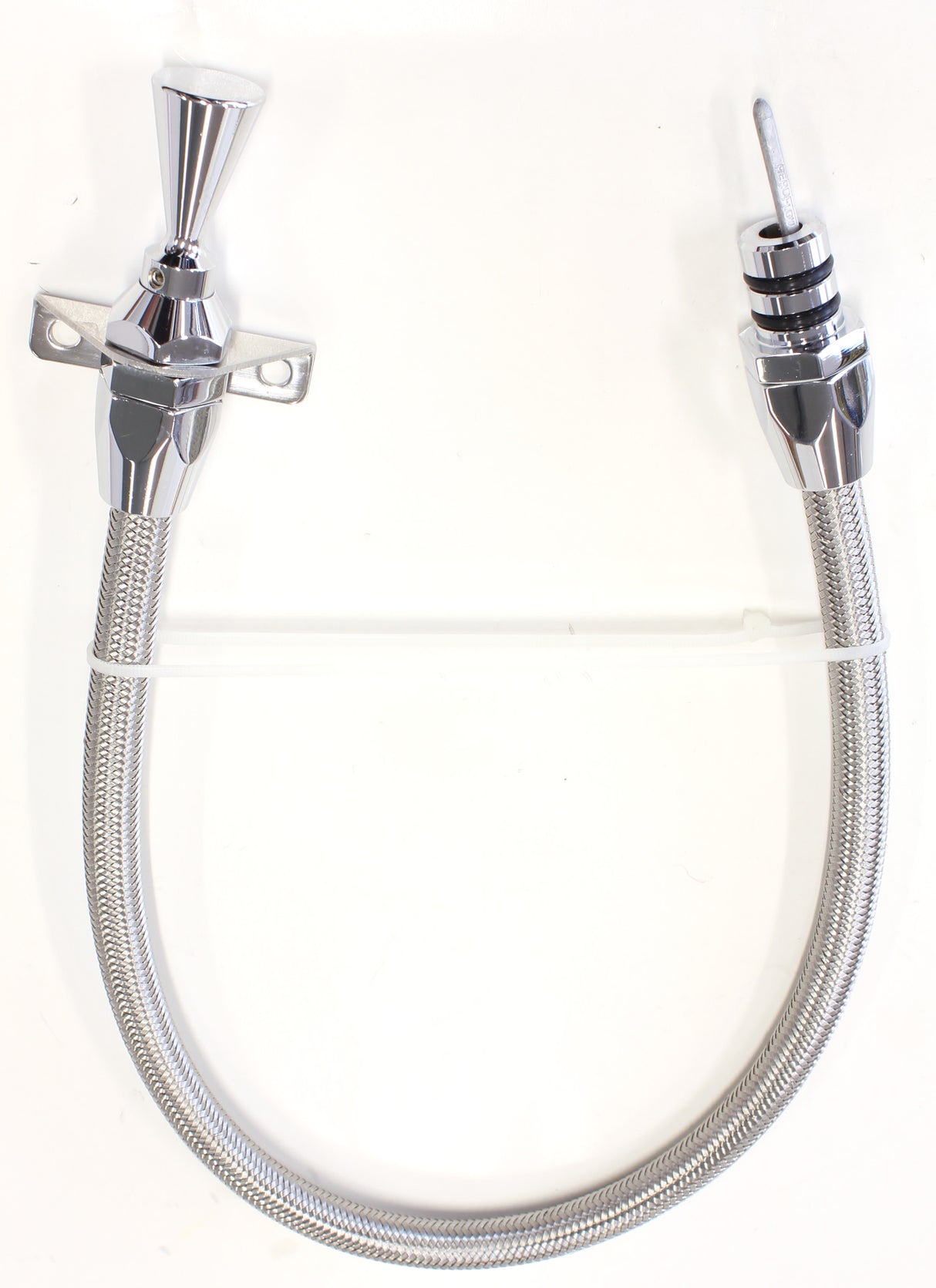 GM TH350 TH400 Trans Dipstick Firewall Mount Chrome Finish AF72-2500 - Aeroflow