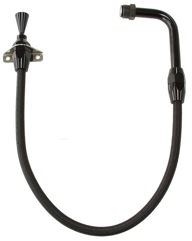 Ford C4 Trans Dipstick In Pan Firewall Mount Black S/S AF72-2503BLK - Aeroflow
