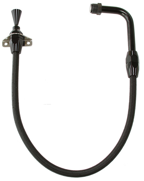 Ford C4 Trans Dipstick In Pan Firewall Mount Black S/S AF72-2503BLK - Aeroflow