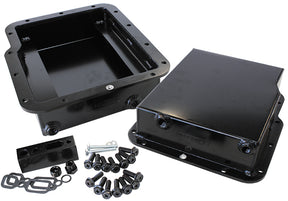 Powerglide 3" Deep Fabricated Trans Pan Inc Filter Extension AF72-3002BLK - Aeroflow