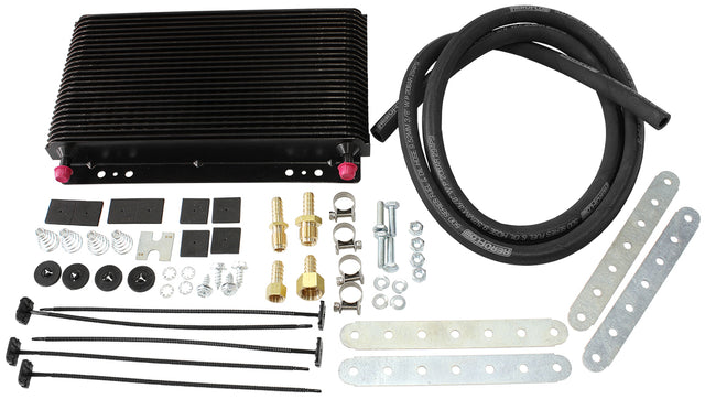 11" x 6" x 1-1/2" 3/8" Barb Trans Oil Cooler Kit AF72-6050 - Aeroflow