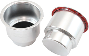 Large Cup Holders Silver Pair Shifter Riser Drink Hold AF72-9088 - Aeroflow