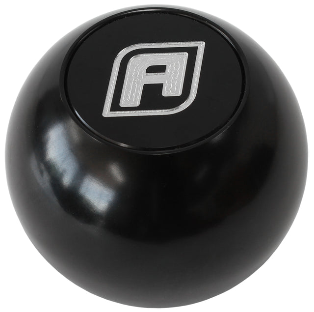 Billet Round Black Gear Knob Shift Shifter Ball 1/2"-20 AF72-9900BLK - Aeroflow