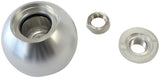 Bare Silver Shifter Gear Knob No Insert No Button 1/2"-20 AF72-9905 - Aeroflow