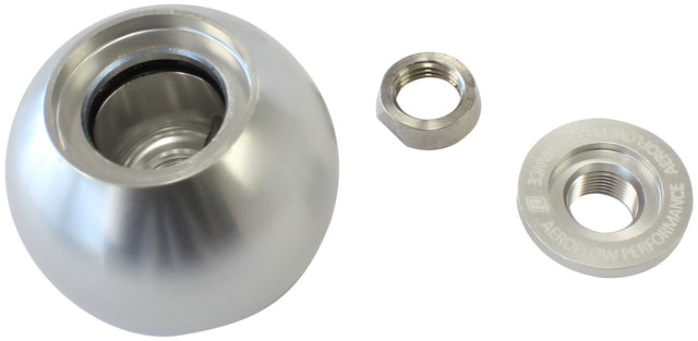 Bare Silver Shifter Gear Knob No Insert No Button 1/2"-20 AF72-9905 - Aeroflow
