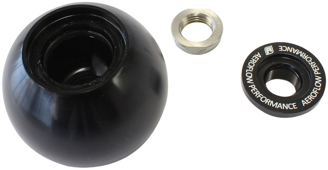 Bare Black Shifter Gear Knob No Insert No Button 1/2"-20 AF72-9905BLK - Aeroflow