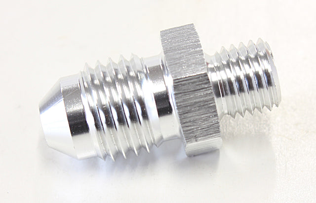 Metric M8 x 1.0mm To -4AN Silver Male M8 x 1.0mm To -4AN AF728-04S - Aeroflow