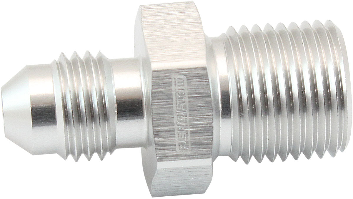 Metric M14 x 1.25mm To -6AN Silver Male M14 x 1.25mm To -6AN AF742-06S - Aeroflow