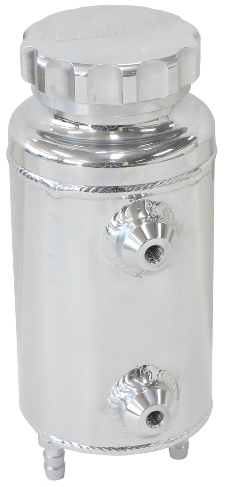 Universal Radiator Overflow Tank 8" x 3.5" -4 ORB Polished AF77-1015 - Aeroflow
