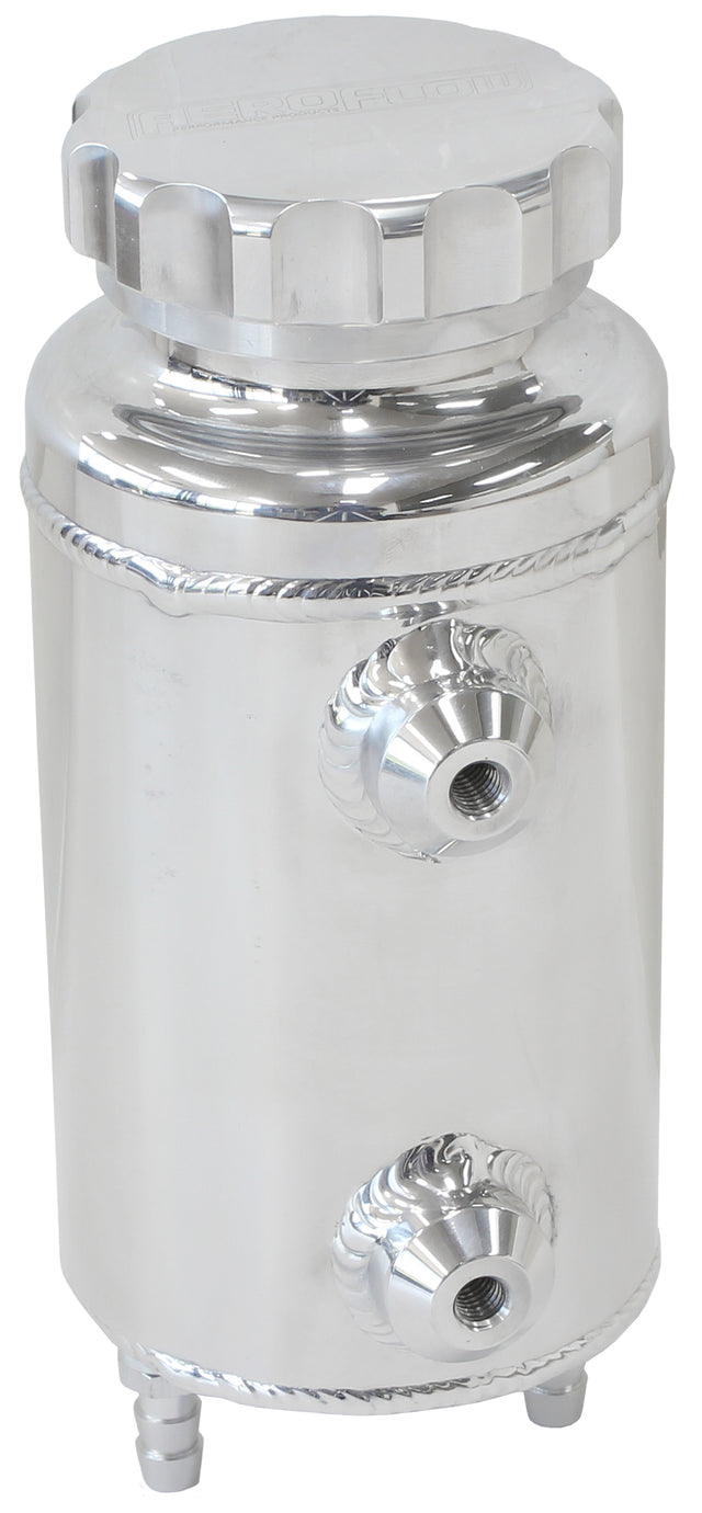 Universal Radiator Overflow Tank 8" x 3.5" -4 ORB Polished AF77-1015 - Aeroflow