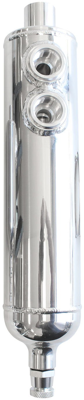 Universal Breather Tank F/Male 2 x -12ORB 13" x 3" Polished AF77-1017 - Aeroflow