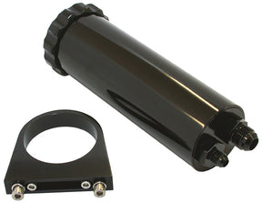 Black Billet Power Steer Tank, Billet Brackets -10, -6 AF77-1027BLK - Aeroflow