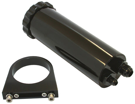 Black Billet Power Steer Tank, Billet Brackets -10, -6 AF77-1027BLK - Aeroflow
