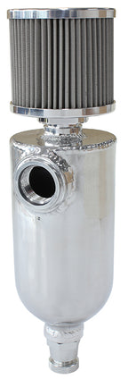 Universal Breather Tank -12ORB 6.5 x 3.5" S/S Billet Breather AF77-1028 - Aeroflow
