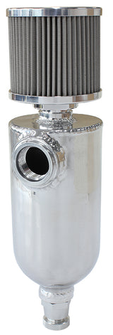 Universal Breather Tank -12ORB 6.5 x 3.5" S/S Billet Breather AF77-1028 - Aeroflow