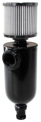 Universal Breather Tank -12ORB 6.5 x 3.5" S/S Billet Breather AF77-1028BLK - Aeroflow