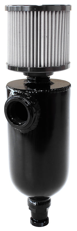 Universal Breather Tank -12ORB 6.5 x 3.5" S/S Billet Breather AF77-1028BLK - Aeroflow