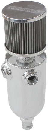 Univ Breather Tank 2x -8ORB 6.5 x 3.5" S/S Billet Breather AF77-1030 - Aeroflow