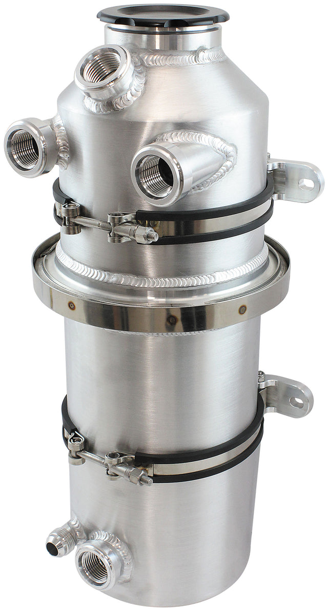 Dry Sump Tank 19.5" x 6" 2 Gal 495mm x 152mm 7.5L Raw Alloy AF77-1050 - Aeroflow