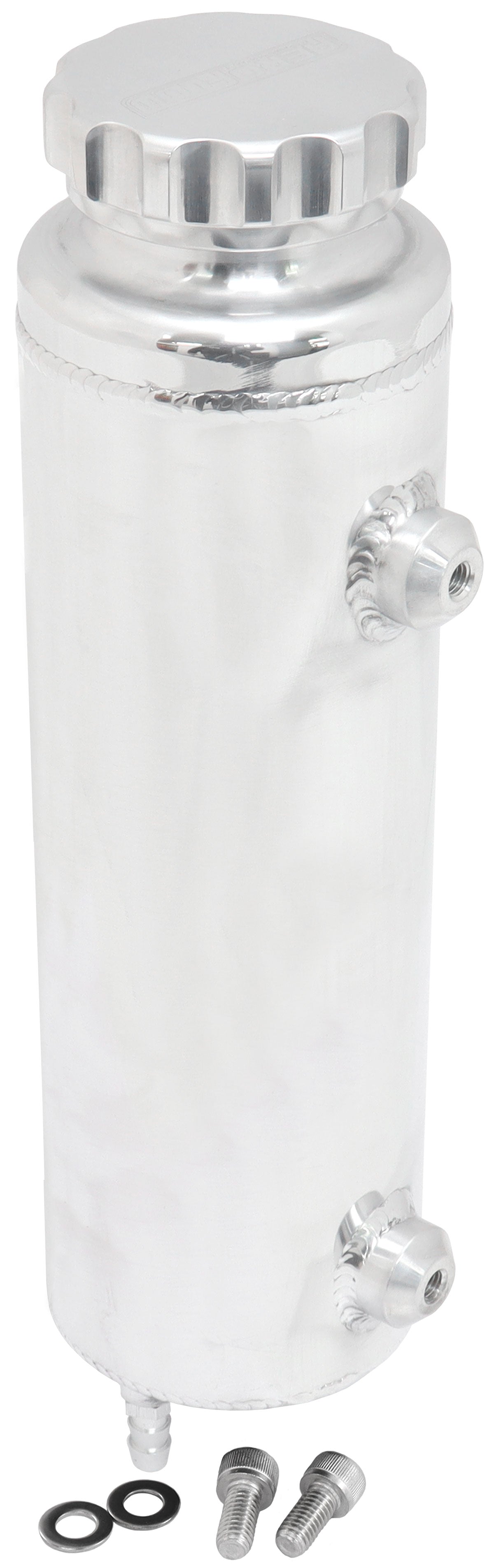 Universal Radiator Overflow Tank 12" x 3.5" -4ORB Polished AF77-1115 - Aeroflow