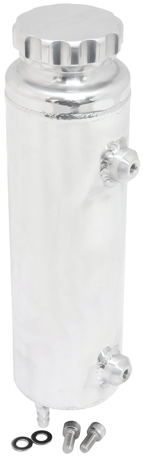 Universal Radiator Overflow Tank 12" x 3.5" -4ORB Polished AF77-1115 - Aeroflow